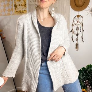 J Jill Alpaca Blend Light Grey Sweater Cardigan Size Small Petite